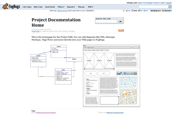 Creately diagrams on Fogbugz wiki pages Creately diagrams on Fogbugz wiki pages