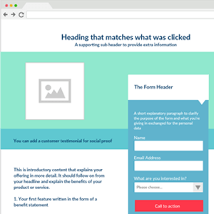 Generazione di piombo - Landing Page UI Mockup